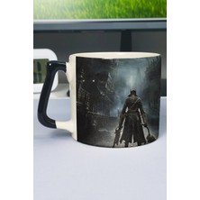Zipzap Bloodborne Baskılı Seramik Lüks Kupa (1 Adet) Özel Siyah Kulp Dalga Kulp V4D