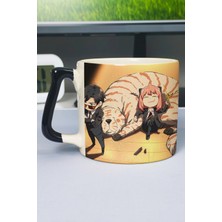 Zipzap Spy × Family Anime Baskılı Seramik Lüks Kupa (1 Adet) Özel Siyah Kulp Dalga Kulp V4D