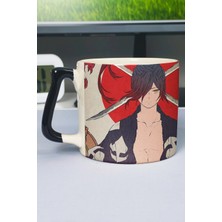 Zipzap Dororo Anime Baskılı Seramik Lüks Kupa (1 Adet) Özel Siyah Kulp Dalga Kulp V1D
