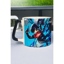 Zipzap Persona 3 Baskılı Seramik Lüks Kupa (1 Adet) Özel Siyah Kulp Dalga Kulp V2D