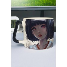 Zipzap Noragami Anime Baskılı Seramik Lüks Kupa (1 Adet) Özel Siyah Kulp Dalga Kulp V1D