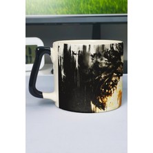 Zipzap Dying Light Baskılı Seramik Lüks Kupa (1 Adet) Özel Siyah Kulp Dalga Kulp V1D