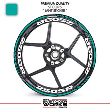 Sv Sticker Works Cfmoto 250SR Jant Sticker ve Iç Yazı Basklı Etiket Sticker Modeli Premium Kalite