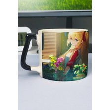 Zipzap Azur Lane Baskılı Seramik Lüks Kupa (1 Adet) Özel Siyah Kulp Dalga Kulp V4D