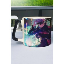 Zipzap Jujutsu Kaisen Anime Baskılı Seramik Lüks Kupa (1 Adet) Özel Siyah Kulp Dalga Kulp V5D