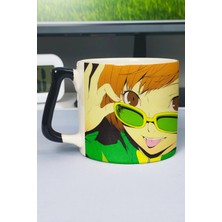 Zipzap Persona 4 Baskılı Seramik Lüks Kupa (1 Adet) Özel Siyah Kulp Dalga Kulp V5D