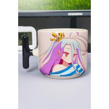 Zipzap No Game No Life Anime Baskılı Seramik Lüks Kupa (1 Adet) T Şeklinde Özel Siyah Kulp Dalga Kulp V1T