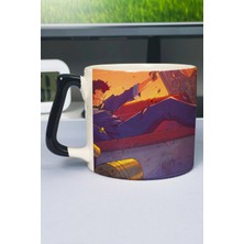 Zipzap Cowboy Bebop Anime Baskılı Seramik Lüks Kupa (1 Adet) Özel Siyah Kulp Dalga Kulp V5D
