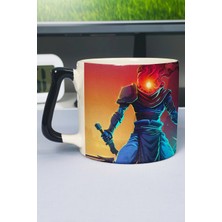 Zipzap Dead Cells Baskılı Seramik Lüks Kupa (1 Adet) Özel Siyah Kulp Dalga Kulp V5D