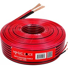 Aslanoğlu Store Magicvoice MV-29559 2X0.50MM Siyah Kırmızı 100 Metre Cca Hoparlör Ses Kablosu