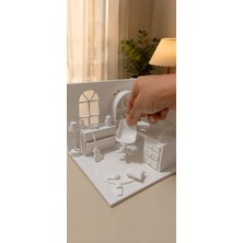 Tiny Cozy 🎨 Boyanabilir Mini Çalışma Odası Diorama Seti 🏠✨