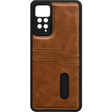 Aslanoğlu Store Newface Xiaomi Redmi Note 12 Pro 4g Kılıf Sara Kartvizitli Deri Kılıf - Taba