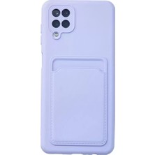 Aslanoğlu Store Newface Samsung Galaxy A12 Kılıf Kelvin Kartvizitli Silikon - Lila