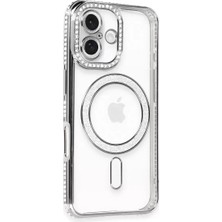 Aslanoğlu Store Newface Apple Iphone 16 Kılıf Joke Simli Magneticsafe Kılıf - Gri