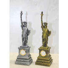 Lavly Metal Saatli Özgürlük Anıtı Biblo 24X7 cm Dekoratif Masa Süsü