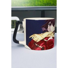 Zipzap Erased Anime Baskılı Seramik Lüks Kupa (1 Adet) Özel Siyah Kulp Dalga Kulp V3D