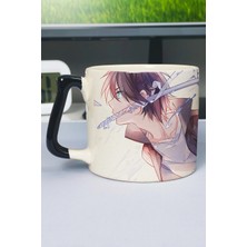 Zipzap Noragami Anime Baskılı Seramik Lüks Kupa (1 Adet) Özel Siyah Kulp Dalga Kulp V2D
