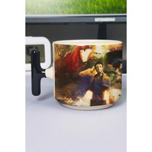 Zipzap Steins;gate Anime Baskılı Seramik Lüks Kupa (1 Adet) T Şeklinde Özel Siyah Kulp Dalga Kulp V4T