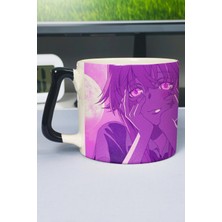 Zipzap Mirai Nikki Anime Baskılı Seramik Lüks Kupa (1 Adet) Özel Siyah Kulp Dalga Kulp V3D
