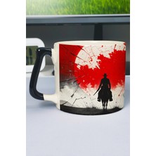 Zipzap Red Dead Redemption 2 Baskılı Seramik Lüks Kupa (1 Adet) Özel Siyah Kulp Dalga Kulp V5D