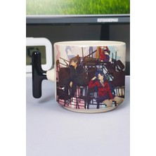 Zipzap Toradora! Anime Baskılı Seramik Lüks Kupa (1 Adet) T Şeklinde Özel Siyah Kulp Dalga Kulp V3T