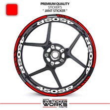 Sv Sticker Works Cfmoto 450SR Jant Sticker ve Iç Yazı Basklı Etiket Sticker Modeli Premium Kalite
