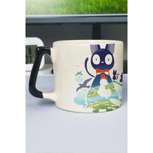 Zipzap Kiki's Delivery Service Anime Baskılı Seramik Lüks Kupa (1 Adet) Özel Siyah Kulp Dalga Kulp V2D