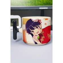 Zipzap Boku No Kokoro No Yabai Yatsu Anime Baskılı Seramik Lüks Kupa (1 Adet) T Şeklinde Özel Siyah Kulp Dalga Kulp V4T