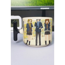 Zipzap Horimiya Anime Baskılı Seramik Lüks Kupa (1 Adet) T Şeklinde Özel Siyah Kulp Dalga Kulp V3T