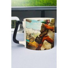 Zipzap Dying Light Baskılı Seramik Lüks Kupa (1 Adet) Özel Siyah Kulp Dalga Kulp V2D