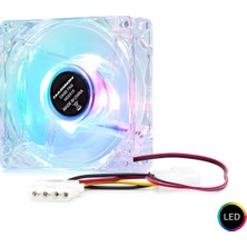 Aslanoğlu Store Kasa Fanı LED 80 mm Şeffaf HDX1516