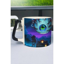 Zipzap Terraria Baskılı Seramik Lüks Kupa (1 Adet) Özel Siyah Kulp Dalga Kulp V3D
