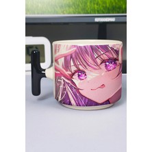 Zipzap Oshi No Ko Anime Baskılı Seramik Lüks Kupa (1 Adet) T Şeklinde Özel Siyah Kulp Dalga Kulp V1T
