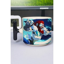 Zipzap Brawlhalla Baskılı Seramik Lüks Kupa (1 Adet) T Şeklinde Özel Siyah Kulp Dalga Kulp V2T