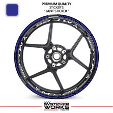 Sv Sticker Works Yamaha Mt-25 Jant Sticker ve Iç Yazı Basklı Etiket Sticker Modeli Premium Kalite