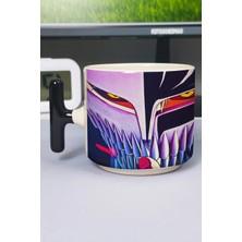 Zipzap Bleach Anime Baskılı Seramik Lüks Kupa (1 Adet) T Şeklinde Özel Siyah Kulp Dalga Kulp V2T