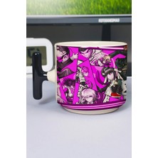 Zipzap Danganronpa Baskılı Seramik Lüks Kupa (1 Adet) T Şeklinde Özel Siyah Kulp Dalga Kulp V2T