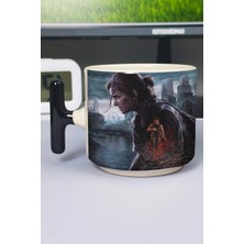 Zipzap The Last Of Us Baskılı Seramik Lüks Kupa (1 Adet) T Şeklinde Özel Siyah Kulp Dalga Kulp V2T