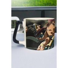 Zipzap Black Lagoon Anime Baskılı Seramik Lüks Kupa (1 Adet) Özel Siyah Kulp Dalga Kulp V1D