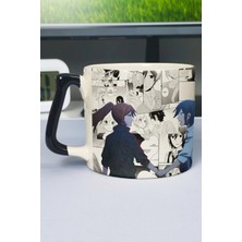 Zipzap Horimiya Anime Baskılı Seramik Lüks Kupa (1 Adet) Özel Siyah Kulp Dalga Kulp V5D