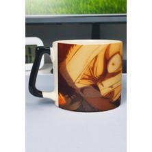 Zipzap Levi Ackerman Anime Baskılı Seramik Lüks Kupa (1 Adet) Özel Siyah Kulp Dalga Kulp V1D