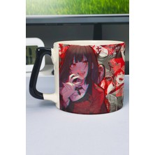 Zipzap Kakegurui Anime Baskılı Seramik Lüks Kupa (1 Adet) Özel Siyah Kulp Dalga Kulp V3D