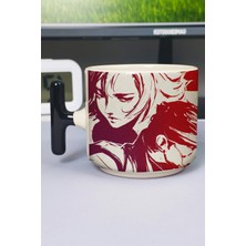 Zipzap Metal Gear Solid Baskılı Seramik Lüks Kupa (1 Adet) T Şeklinde Özel Siyah Kulp Dalga Kulp V4T
