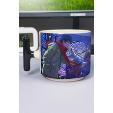 Zipzap Toradora! Anime Baskılı Seramik Lüks Kupa (1 Adet) T Şeklinde Özel Siyah Kulp Dalga Kulp V4T