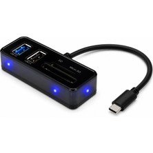 Aslanoğlu Store Type-C 3.2 Gen2 Hub Kart Okuyucu 4 Port 10 Gbps TC256