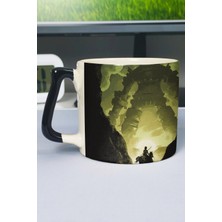 Zipzap Shadow Of The Colossus Baskılı Seramik Lüks Kupa (1 Adet) Özel Siyah Kulp Dalga Kulp V1D