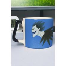 Zipzap Death Note Anime Baskılı Seramik Lüks Kupa (1 Adet) Özel Siyah Kulp Dalga Kulp V4D