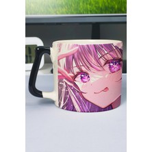 Zipzap Oshi No Ko Anime Baskılı Seramik Lüks Kupa (1 Adet) Özel Siyah Kulp Dalga Kulp V1D