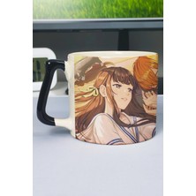 Zipzap Fruits Basket Anime Baskılı Seramik Lüks Kupa (1 Adet) Özel Siyah Kulp Dalga Kulp V3D