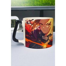 Zipzap Fullmetal Alchemist: Brotherhood Anime Baskılı Seramik Lüks Kupa (1 Adet) Özel Siyah Kulp Dalga Kulp V2D